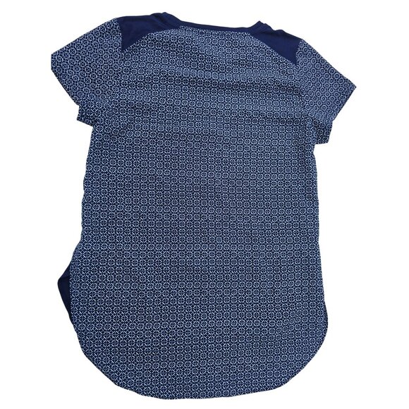 The Limited Womens Navy & Patterned Short Sleeve High-Low Hem Top Size S - Picture 2 of 5